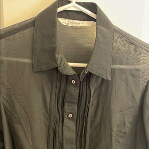 Zara Women's Black Tuxedo Blouse